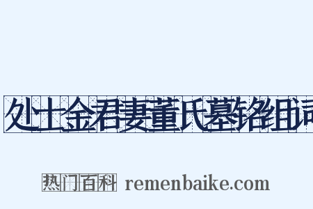 处士金君妻董氏墓铭组词是什么意思的图片